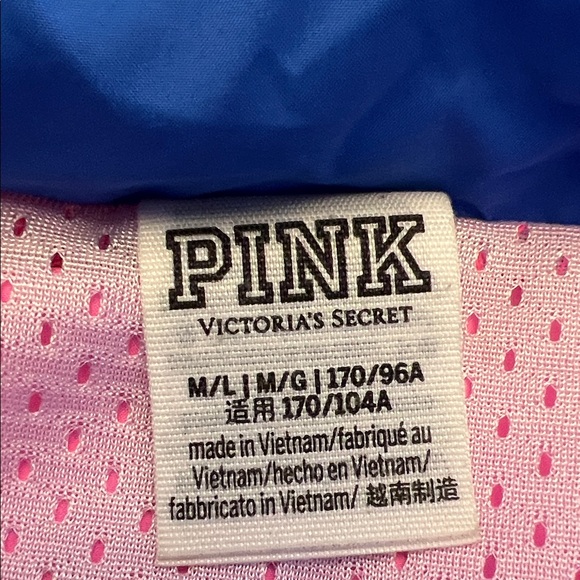 Victoria's Secret Pink Yellow Blue Block Retro Windbreaker Hooded Jacket - Picture 4 of 16